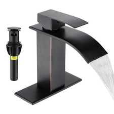 Oil Rubbed Bronze Waterfall Bathroom Faucet Lavatory Single Handle 1 or 3 Hol...