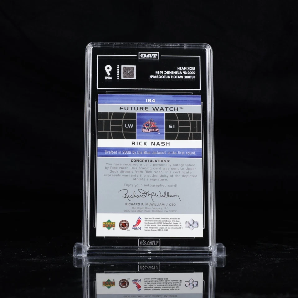 2002 SP Authentic Future Watch Autograph #184 Rick Nash RC Rookie TAG 9 #/999 - Image 2 of 3