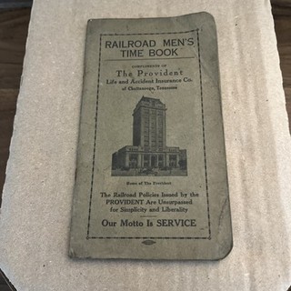 VTG RAILWAY RAILROAD MEN'S TIME BOOK/ PROVIDENT LIFE & ACCIDENT 1926 27 3