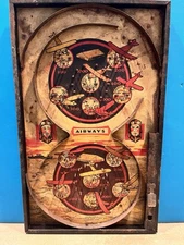 Bagatelle Airways Airplane Tin Board Game Bingo 36 Lindstrom Tool Toy Co Vintage