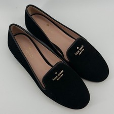 Kate Spade Claudia Black Suede Loafers Women's 6.5B Slip On Flats
