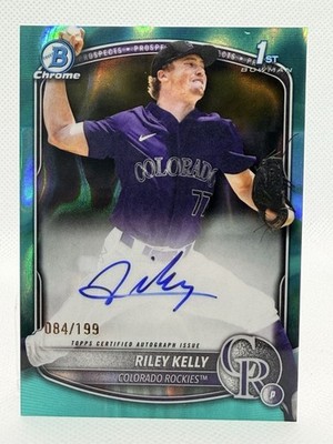 2025 Bowman Draft Chrome RILEY KELLY Auto Aqua Lava Refractor /199 #CPA-RK