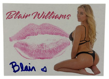 Blair Williams Signed Kiss Card Adult Star Autograph Kiss Print Beckett Witness