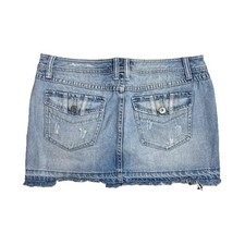 Y2K Aeropostale Low Rise Mini Jean Skirt 5/6 Blue Light Wash Denim Indie 2000s