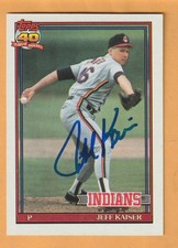 Jeff Kaiser Cleveland Indians AUTO Signed 1991 Topps Western Michigan Broncos