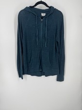 Danskin Now Womens Large 12-14 Teal Full Zip Hoodie Lightweight Activewear