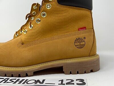 SUPREME X TIMBERLAND 6 INCH PREMIUM BOOT WHEAT SNAKE US 10.5 SUPREME X TIMBERLAND 6 INCH PREMIUM BOOT WHEAT SNAKE US 10.5