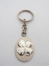 Four Leaf Clover Lucky Charm: Silver 925 Keychain - Bris - Luck -