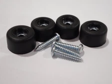 MED Feet Set, 4 Pc Heavy Duty Rubber Feet w/Zinc Plated Screws