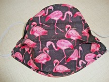 FACE MASK - ADULT - "FLAMINGOS" - NEW - REVERSIBLE - HOMEMADE