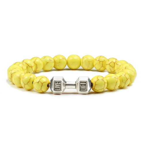 Gym Dumbbells Beads Bracelet Natural Stone Barbell Energy Weights Bracelets for - Picture 95 of 123
