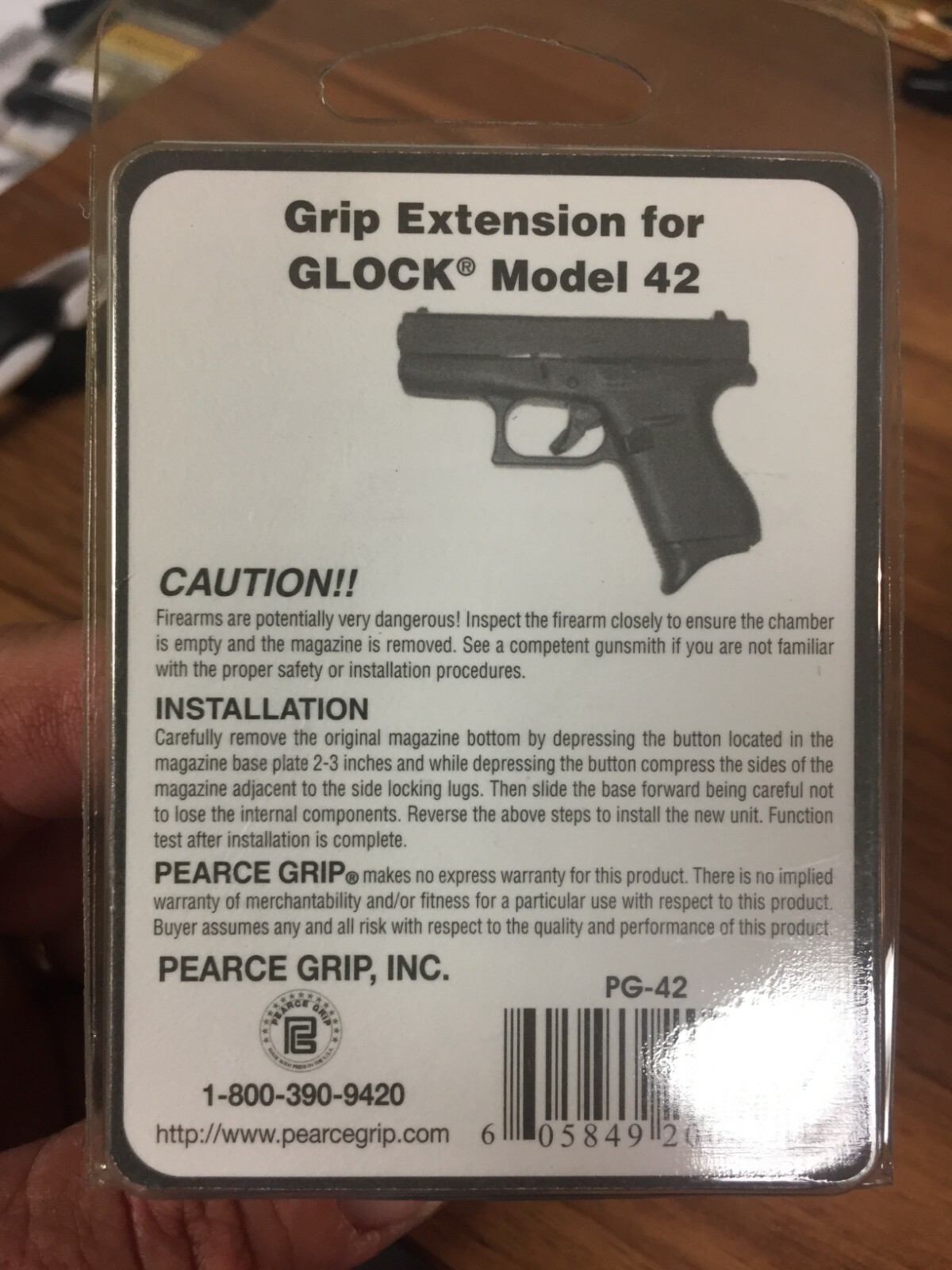 Pearce Grip Grip Extension GLOCK 42 New eBay