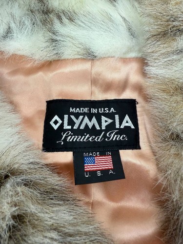 Vintage Olympia Limited Inc Womens Gray Faux Fur Coat Size S Made In USA - Picture 5 of 5