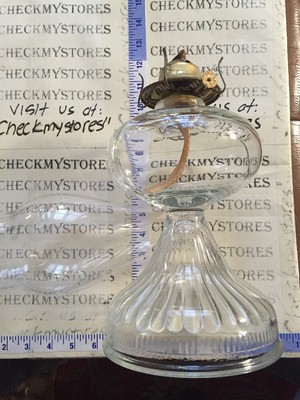 Vtg Eagle 11'' in Glass cut Lamplight Oil lamp exc condition