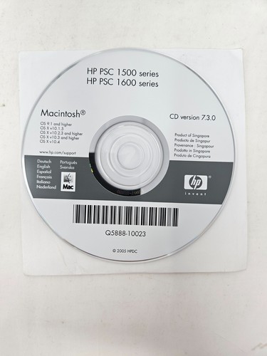 HP PSC 1500, 1600 Series Version 7.3.0 CD Macintosh - 第 1/1 張圖片