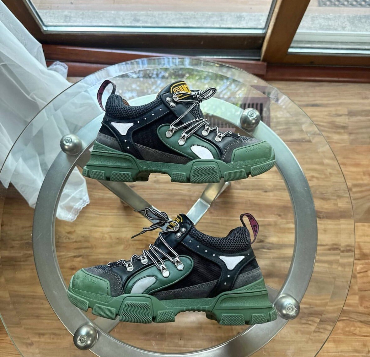 Size 7.5 US - GUCCI Flashtrek Green Black Mens Gucci Size 6.5 Fits