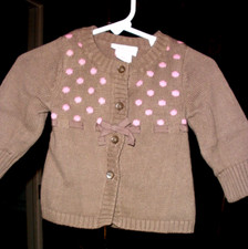 Genuine Baby from OshKosh Brown  Pink Cardigan Sweater 6 Months