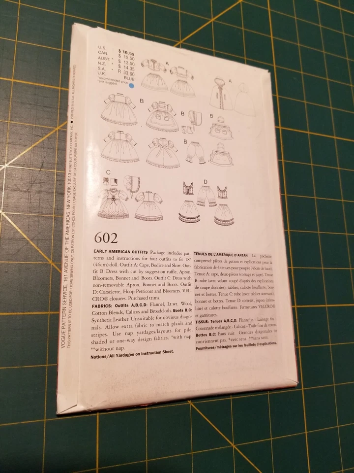 Vogue Craft 602 Early American Outfits - Image 2 of 2