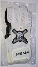 Youth Batting Gloves Small White/Black short cuff cabretta leather Comfort.