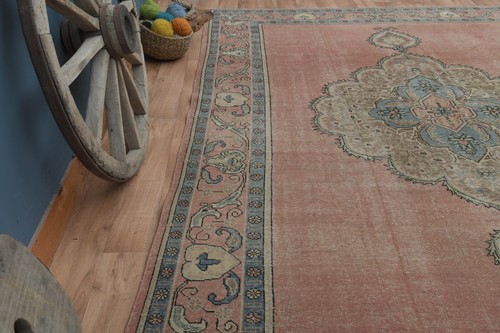 9.5x12.2 ft, TURKISH AREA RUG, Vintage Area Rug, Oversized Rug, Decor Rug, Star - Picture 6 of 10