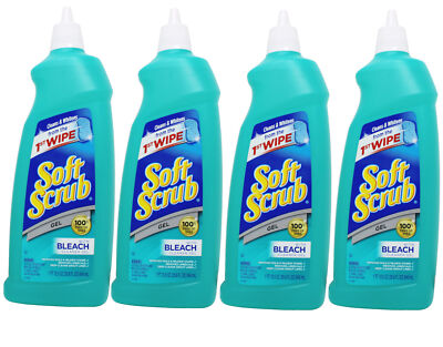 Soft Scrub Gel Cleaner With Bleach Removes Mold  Mildew Stains 28.6 oz Pack of 4