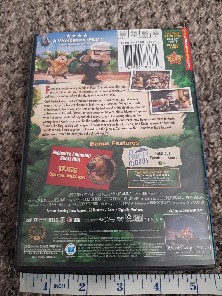 Up (DVD, 2009) DIGITAL COPY NOT INCLUDED Disney Studios pg 96min