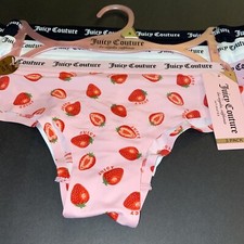 THREE PACK JUICY COUTURE ASSORTED COLOR BIKINI PANTIES/ SMALL /MSRP 32