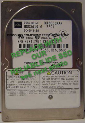 Replace Worn Out MK3003MAN HDD2619 Hard Drive W/ 4GB IDE 2.5'' 44 PIN CF SSD Card