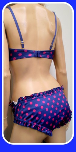 Lovely Dots Satin Style Bust Booster Pushup Underwired Bra/Sets Mix & Match - Picture 13 of 21