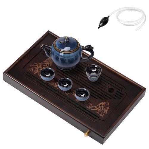 Bamboo Tea Tray Effortless to Clean Bamboo Tea Serving Plate Portable( - Picture 11 of 11