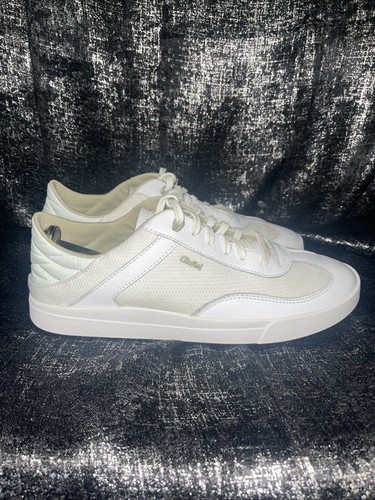 OLUKAI Kilea White Leather Low Top Lace Up Casual Sneakers Size 11 - Picture 2 of 7