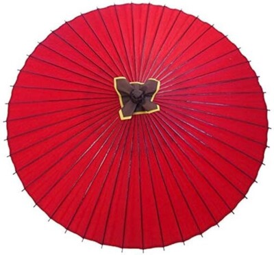 Japanese Wagasa Paper Umbrella Red Waterproof Bamboo