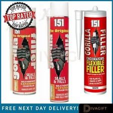 GORILLA EXPANDING FOAM FILLER HIGH YIELD 750ML GUN GRADE HAND HELD PU SPRAY NEW