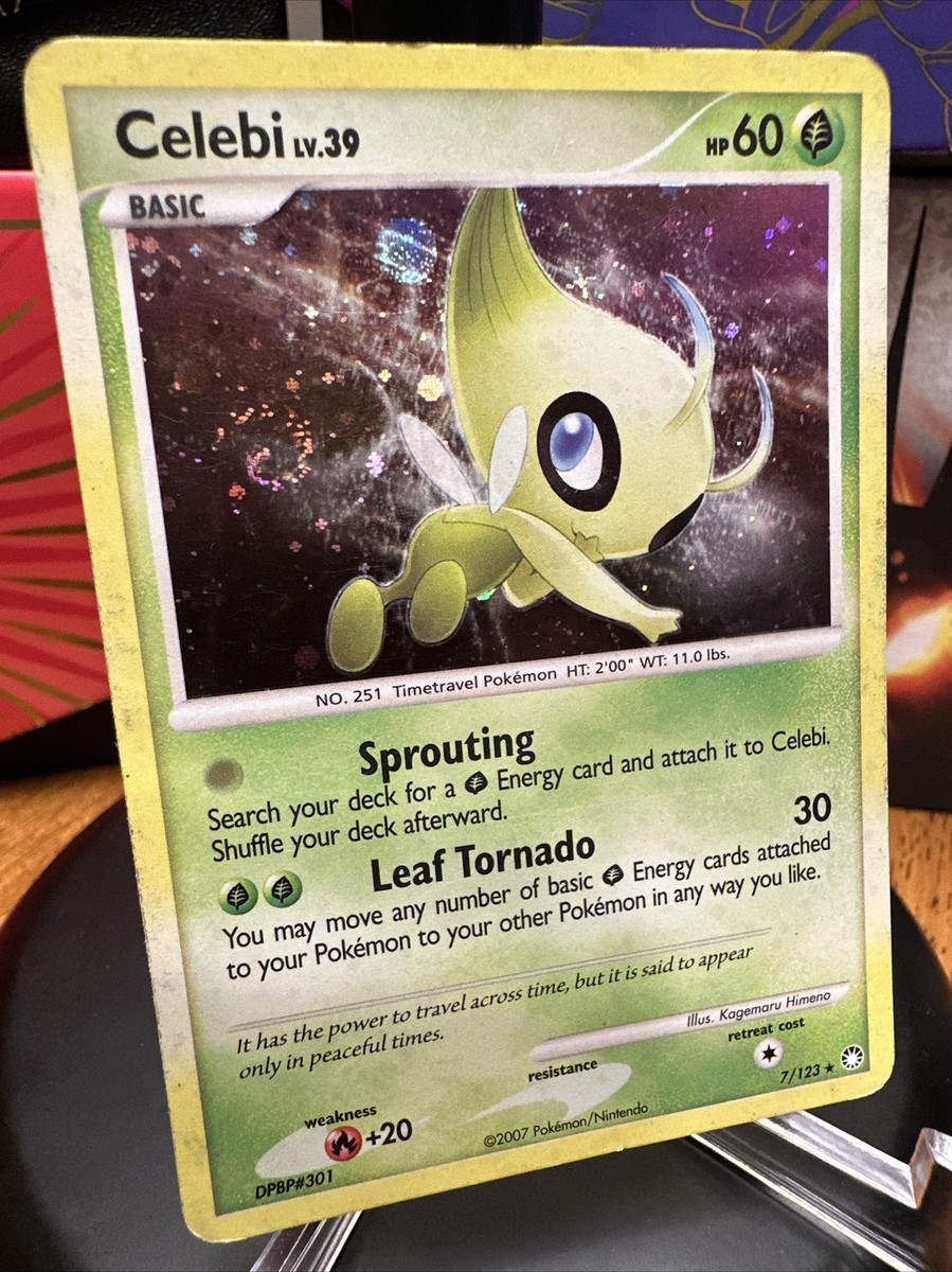 Celebi 7/123 Mysterious Treasures DOUBLE SWIRL & BLEED ERROR Holo