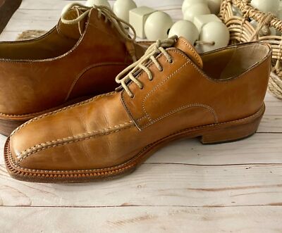 ANTONIO MAURIZI SIGNATURE BRITISH TAN LEATHER OXFORDS US 13  display picture 2