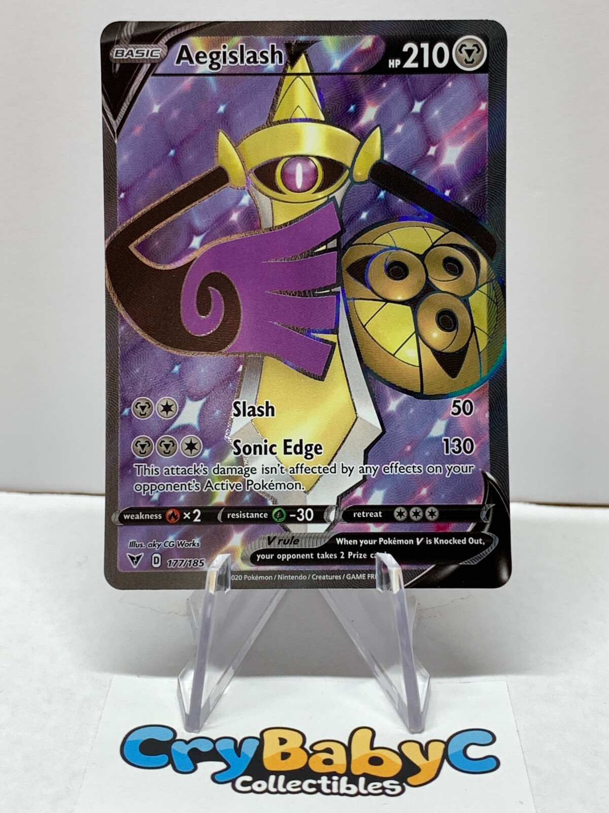 Pokemon Aegislash V 177/185 Vivid Voltage Sword & Shield FULL ART