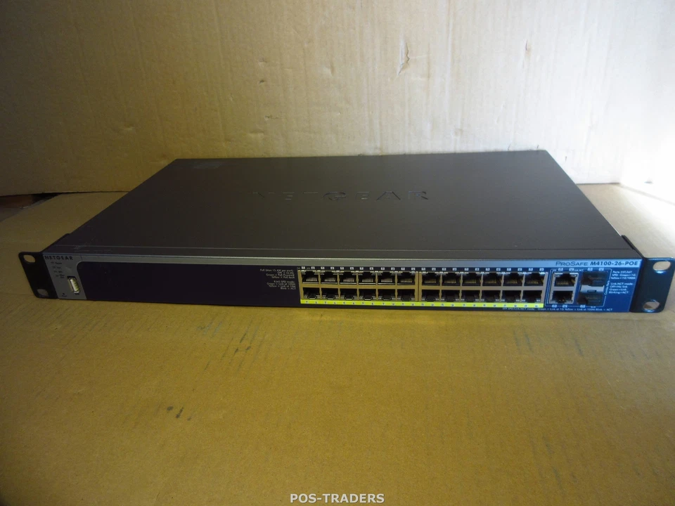 NETGEAR M4100-24-POE V1H1 Managed PoE Switch 24‐port FE + 2x GE Combo L2 + RM