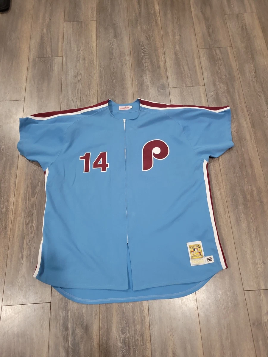 VINTAGE AUTHENTIC PETE ROSE PHILLIES JERSEY 60 4XL MITCHELL NESS