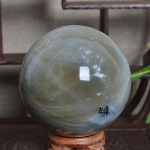 A7053-93mm1079g Natural plagioclase Feldspar quartz crystal sphere ball specimen - Picture 3 of 12