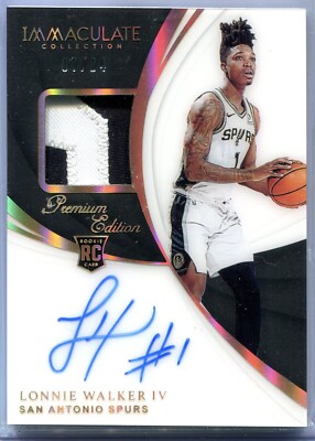 2018-19 LONNIE WALKER IV Immaculate #/24 GOLD REF RPA Auto Rookie