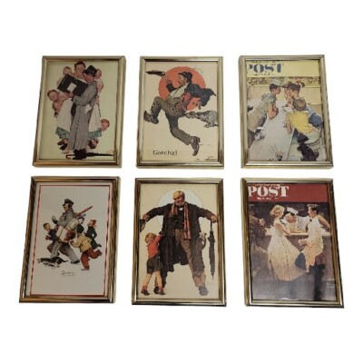 Set Of 6 Framed Pictures With Norman Rockwell 5