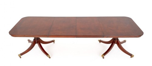 Regency Dining Table - Mahogany 2 Pedestal Period Antique - Picture 20 of 21