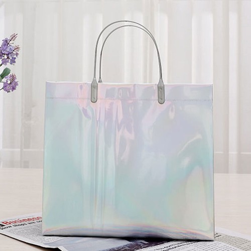 Wiederverwendbar Einkaufstaschen Wasserfest Aufbewahrung Tasche PVC Laser Groß 〒 - Picture 9 of 15