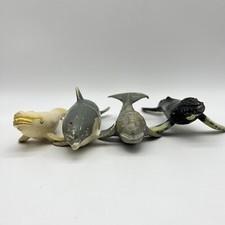 Unbranded Aquatic Animal Lot Of 4 Dolphin Grey Whale PVC Plastic Toys Education