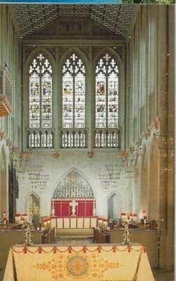  POSTKARTE: ST EDMUNDSBURY CATHEDRAL ~ SCHIFFALTAR ~ Kneipe RJL SMITH & ASSOCIATES