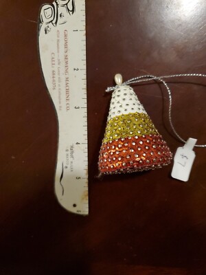 Handmade Sequin Halloween Candy corn Tree Ornament