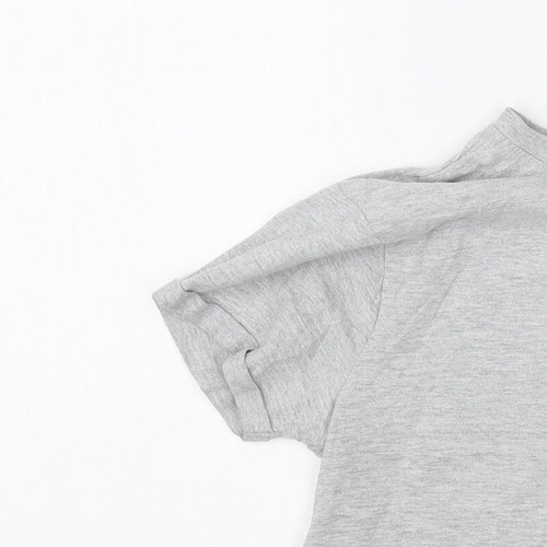 Primark Womens Grey Cotton Blend Cropped T-Shirt Size 2XS Crew Neck - Friends - Picture 6 of 12
