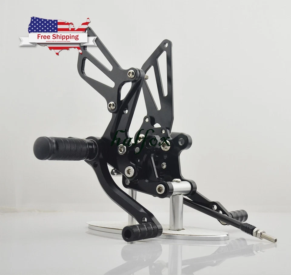 US Black Rearsets Footpegs Rearset For Suzuki Gsxr 600/750 00-05 GSXR1000 01-04 - Image 2 of 4