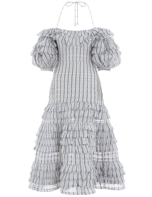 zimmermann painted heart midi dress Buy Zimmermann Neutral Cream Painted Heart Love Midi Dress for Women Online