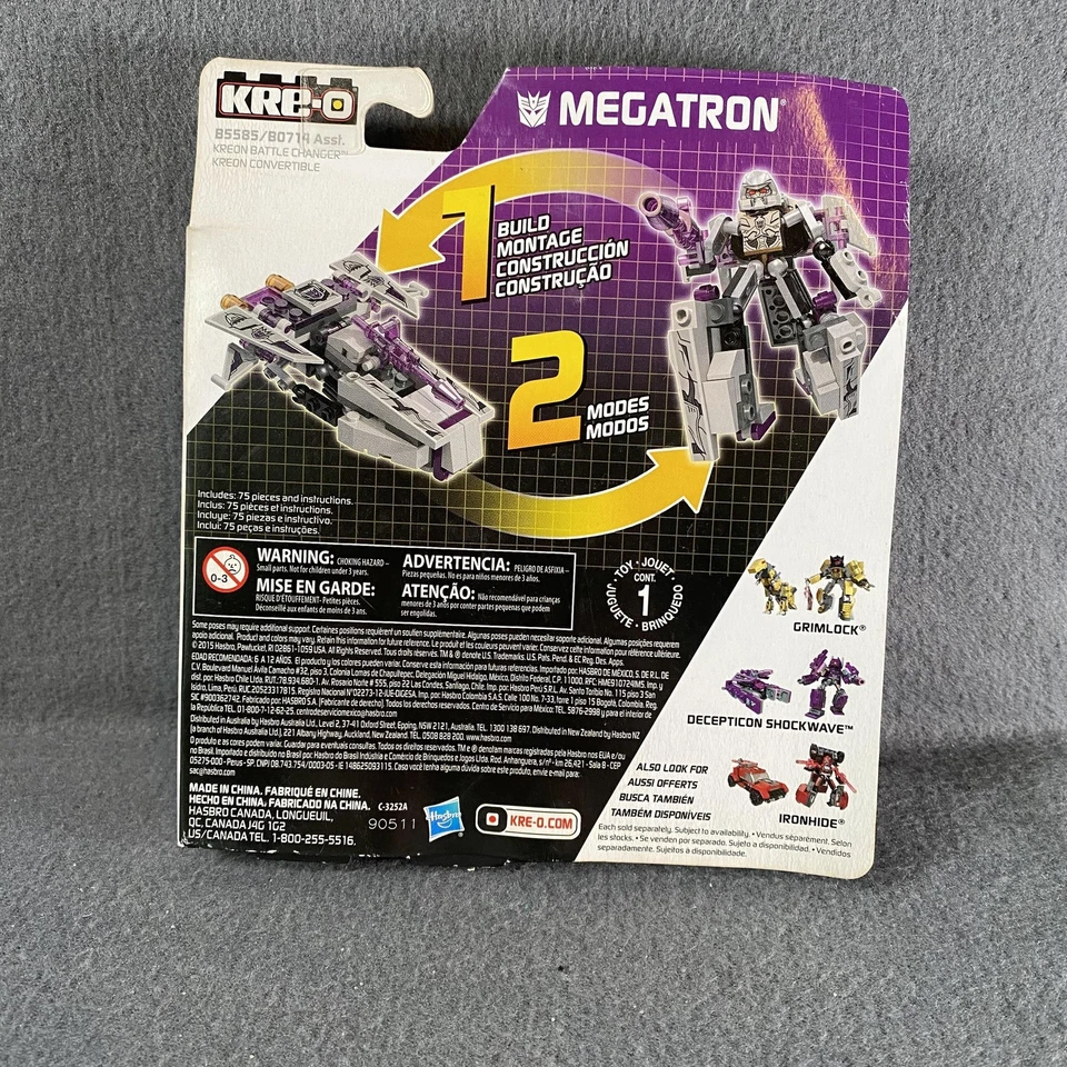 Kre-O Transformers Megatron Kreon Cambiador de Batalla Juguete de Construcción Hasbro 75 Piezas Nuevo Foto 2 de 3